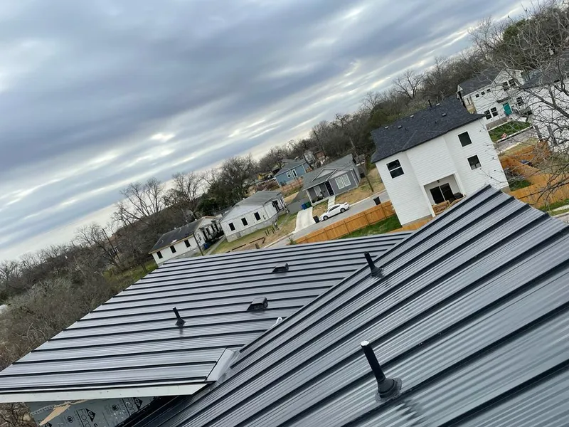 Standing seam metal roof panels with vents for Skylight Repair in Cedar Grove